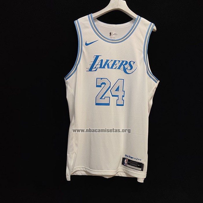 Camiseta Los Angeles Lakers Kobe Bryant NO 24 Ciudad Autentico 2020-21 Blanco